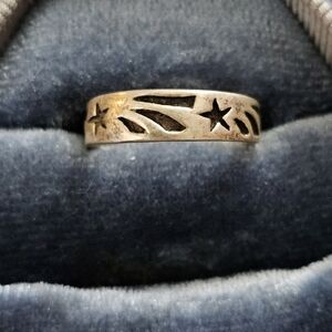 925 Silver Shooting Star Band Ring (Vintage)